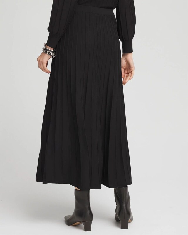 Pleated Knit Skirt - image 3